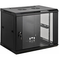 Шафа настінна 19", 6Ux600x600, (Ш*Г), зібрана, чорна (KD-007-6606)