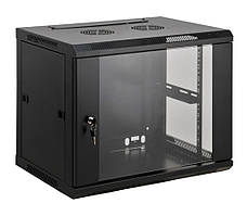 Шафа настінна 19", 12Ux570x450, (Ш*Г), розібрана, чорна (KD-007A-6412)