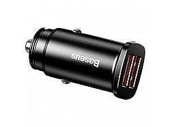 Автомобільний зарядний пристрій 2xUSB 30W (USB-A) QC3.0 Чорна Baseus (CCALL-DS01)