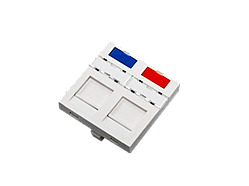 Пряма aдаптернa вставкa 45х45мм для 2 модулів keystone, Fibrain