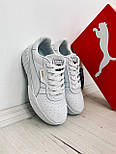 Жіночі кросівки Puma Cali Leather White білі осінь-весна. Живе фото, фото 3