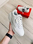 Жіночі кросівки Puma Cali Leather White білі осінь-весна. Живе фото, фото 2
