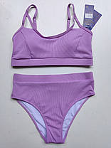 ОПТ Купальник топик рубчик високі плавки Z.Five 9357 бузковий 38-46 на 44 46 48 50 52 розмір, фото 5