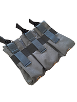 Підсумок відкритий під магазини АК/РПК на 3 або 6 шт. із системою MOLLE DavLu сірий (p-002)