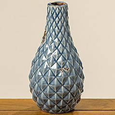 Ваза Луска блакитна кераміка h30см d15см Гранд Презент 1004833