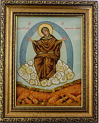 Ікона з бурштину Спорителька хлібів і-601 Гранд Презент 15*20