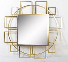 Настінне дзеркало Арт деко Коло скло та золотий метал Гранд Презент 25020