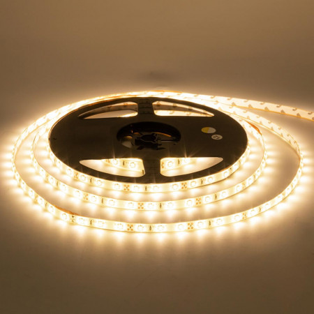 Світлодіодна стрічка 12V, 2835, 60 led/m, 4.8W, IP20, 3000K - білий теплий, Standart. Гарантія - 12 місяців