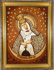 Ікона з бурштину Остробрамська і-151 Ікона Божої Матері Гранд Презент 30*40