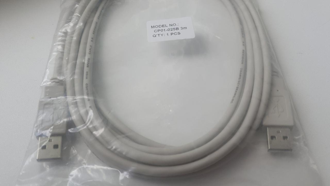 USB подовжувач CP01-025B спідній шнур 3 метри Male-Male Папа-Папа, фото 1
