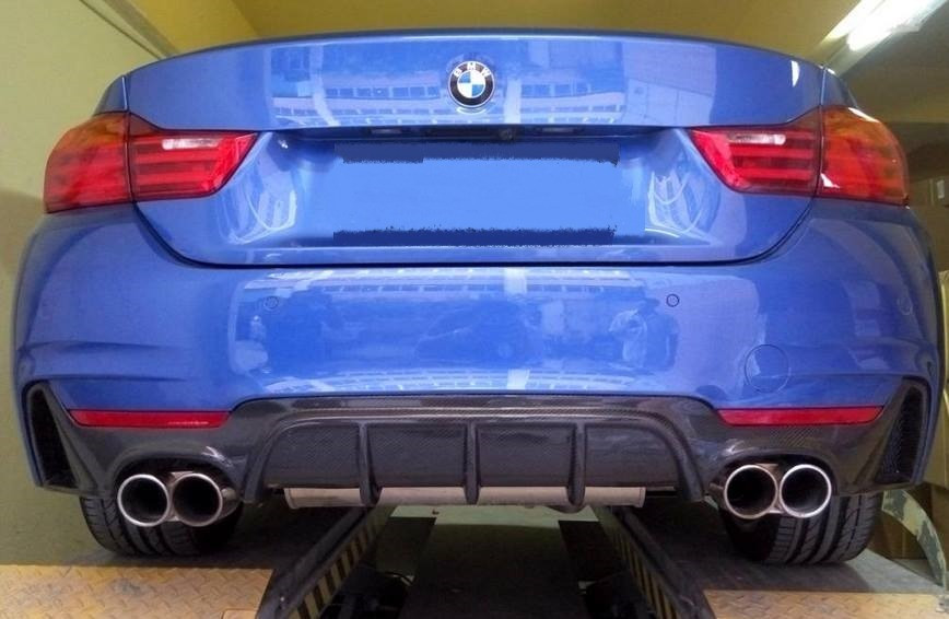 Дифузор BMW F32 F33 M Sport тюнінг спідниця-стиль M Performance (Чорний глянець)