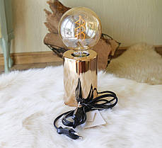 Комплект світильник та лампа нічник "Тесла" метал золото 12*8 см Гранд Презент 2006259, фото 3