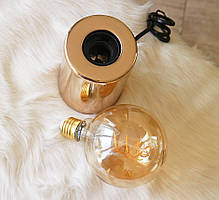 Комплект світильник та лампа нічник "Тесла" метал золото 12*8 см Гранд Презент 2006259, фото 5