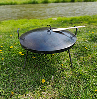 Сковорідка з диска борони діаметром 40 см з кришкою і чохлом туристична