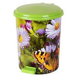 Відро педальне Еlif, з малюнком "Квіти гербери", 17 л., фото 2