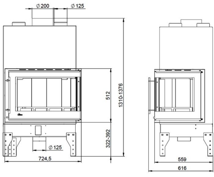 Каминная топка Uniflam 760 EVO LBS с цельным стеклом - фото 6 - id-p1137519525