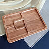 Менажниця дубова прямокутна дошка для подачі страв прямокутна на 4 секції двостороння, фото 8
