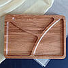 Менажниця дубова прямокутна дошка для подачі страв прямокутна на 3 секції двостороння, фото 3