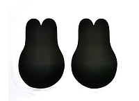 Наклейки с ушками для подтяжки груди Invisible Push up, Чаша C и D 10 см, черный (KG-4367)
