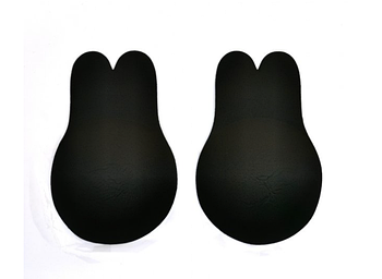 Наклейки з вушками для підтягування грудей Invisible Push up, Чаша C і D 10 см, чорний (KG-4367)