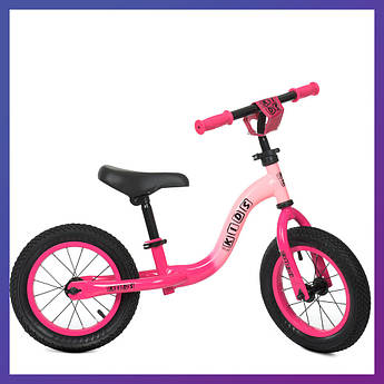 Дитячий біговел велобіг на сталевій рамі 12 дюймів PROFI KIDS ML1201A рожевий-фіолетовий