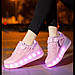 Роликові кросівки Led Blaze, що світяться, на 2 колесах, USB зарядка, у стилі heelys, рожеві (RKL-13), фото 7