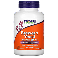 Brewer's Yeast 10 Grain 650 mg - 200 таблеток - NOW Foods (Пивные дрожжи Нау Фудс)