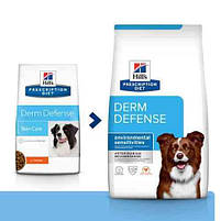 Лікувальний сухий корм Hills Prescription Diet Derm Defense Skin Care для собак з алергією Хіллс 12 кг. з куркою, фото 3