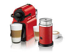 Кавоварка Nespresso Inissia Red + капучинатор Aeroccino 3 Red
