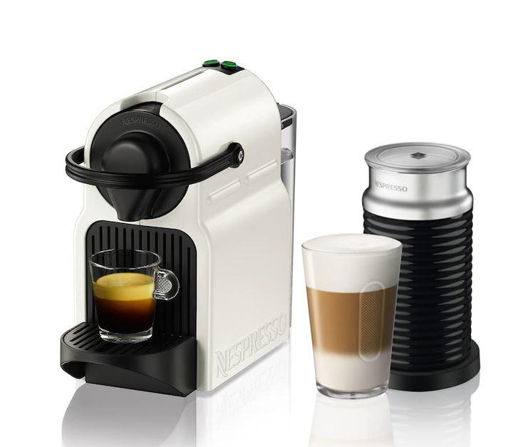 Кавоварка Nespresso Inissia White + капучинатор Aeroccino 3 Black