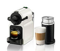 Кофеварка Nespresso Inissia White + капучинатор Aeroccino 3 Black