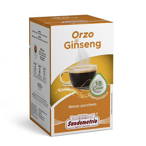 Напій у чалдах Sandemetrio Orzo Al Ginseng, 18 шт., фото 1