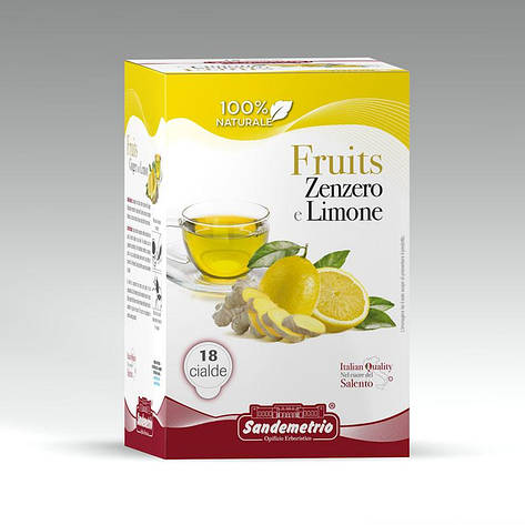 Чай у чалді імбир із лимоном Sandemetrio Fruits Gusto Infuso Zenzero E Limone, 1 шт., 44 мм., фото 1