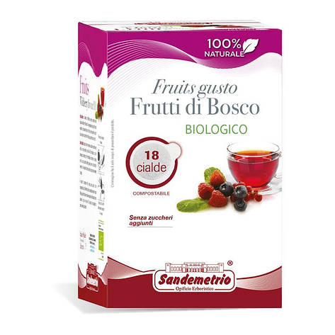 Чай у чалді лісові ягоди Sandemetrio Fruits Gusto Infuso Frutti Di Bosco, 1 шт., 44 мм., фото 1