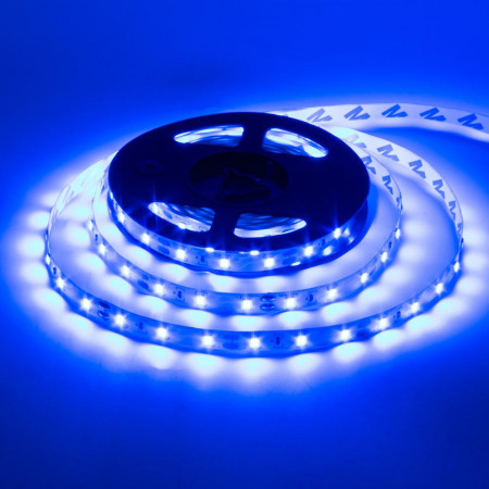 Світлодіодна стрічка 12V, 2835, 60 led/m, 4.8W, IP20, синя, Standart. Гарантія - 12 місяців, фото 1