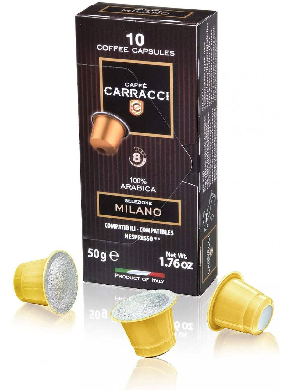 Кава в капсулах Carracci Milano, 10 капсул Nespresso