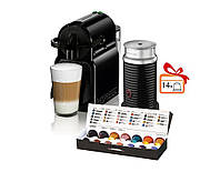 Кофеварка Nespresso Inissia Black + капучинатор Aeroccino 3