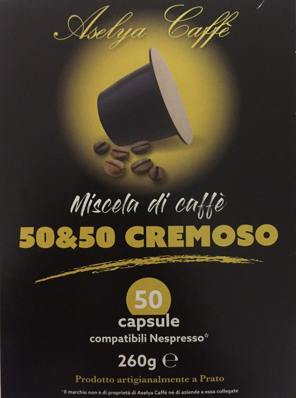 Кава в капсулах Aselya Caffe 50/50 Cremoso, 50 капсул Nespresso