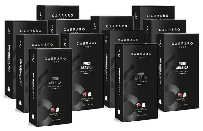 Кава Carraro Puro Arabica, 120 капсул Nespresso