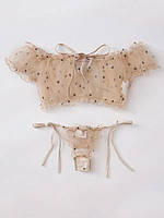 Ніжний комплект нижньої білизни з квіточками женский комплект нижнего белья сексуальное белье