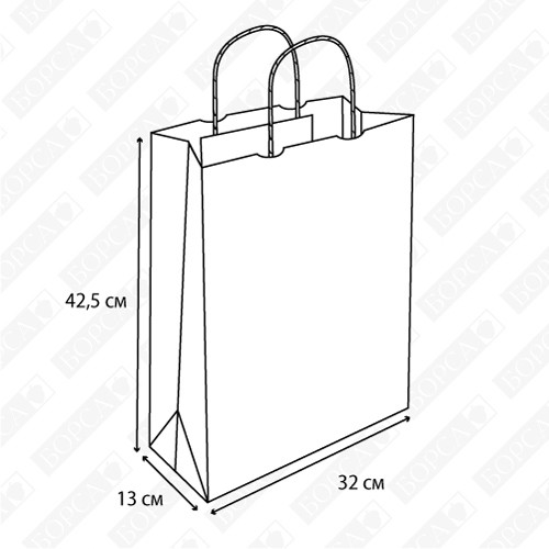 Крафт-пакет Volley 32x13x42,5 бежевый с витыми ручками - фото 2 - id-p263906822