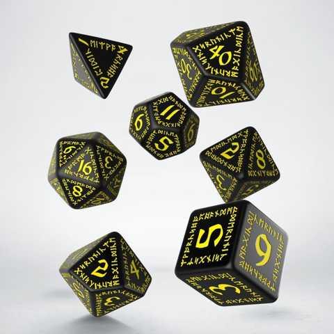 Набір дайсів Runic Dice Set Black & Yellow - фото 1 - id-p1628383711