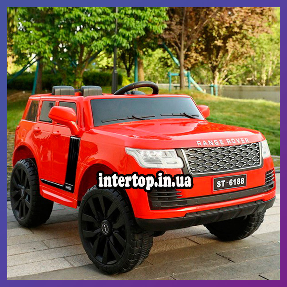 Дитячий електромобіль на акумуляторі Джип Range Rover M 4836 з пультом р/у для дітей 3-8 років червоний