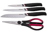 Набор ножей с ножницами 4 предмета Vinzer Asahi 50128