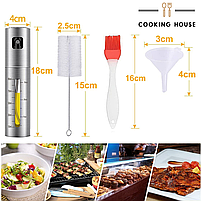 Металевий розпилювач для олії та оцту зі шкалою контролю рівня 100мл Cooking House, фото 5
