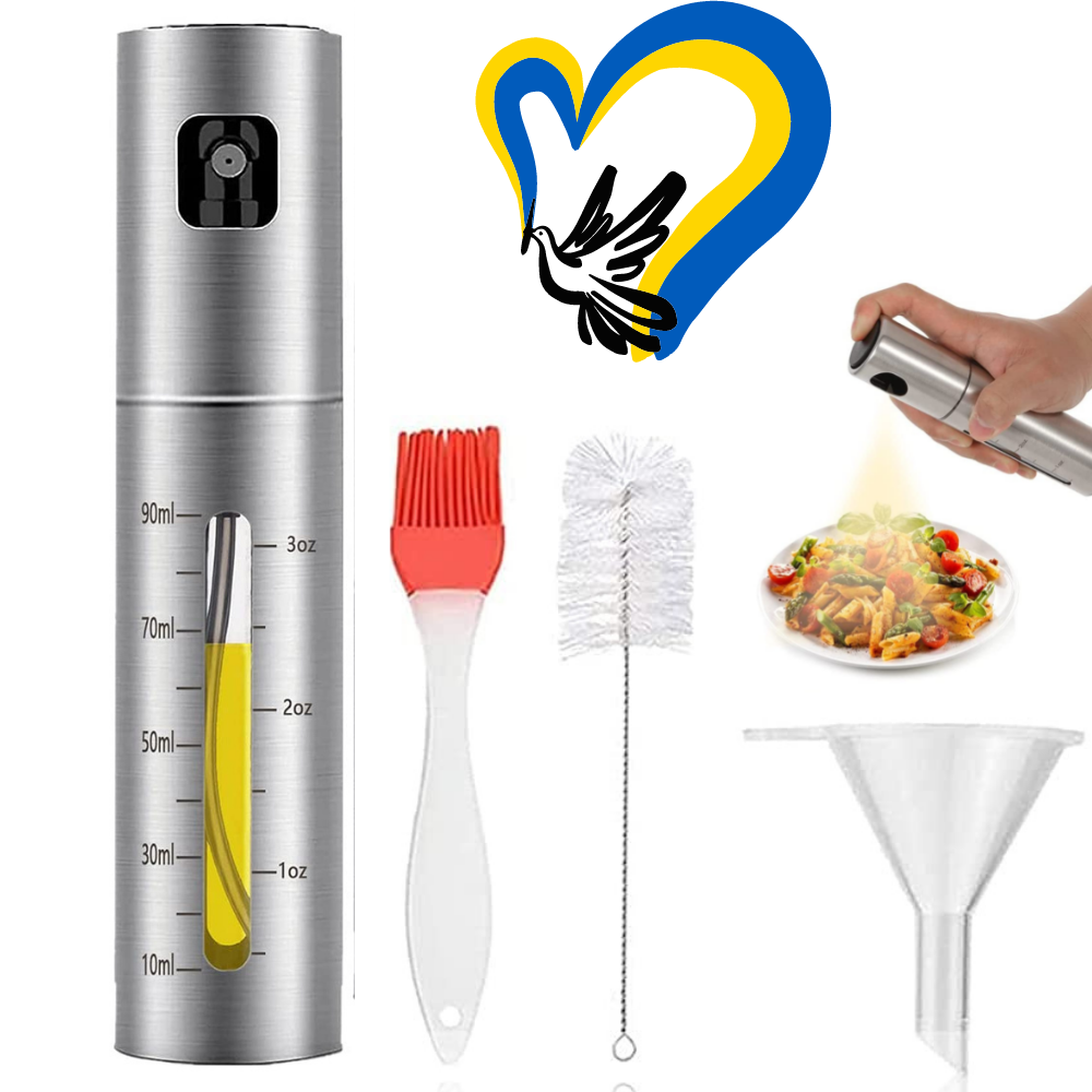 Металевий розпилювач для олії та оцту зі шкалою контролю рівня 100мл Cooking House