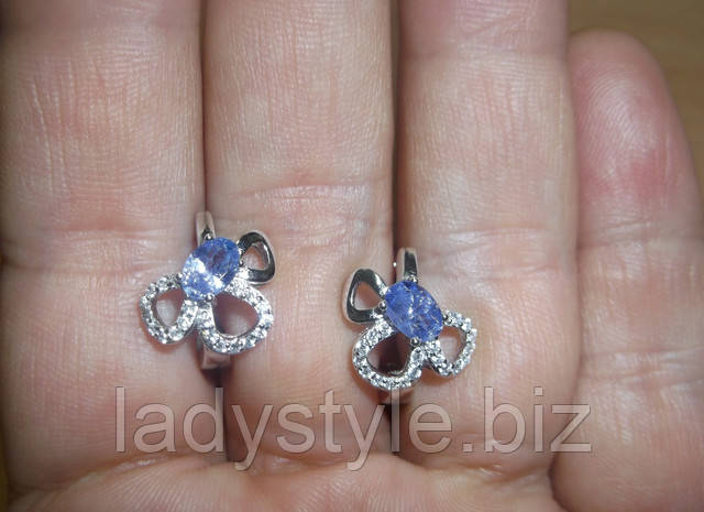 серебряные серьги украшения купить натуральный танзанит подарок серебро