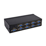 Спліттер VGA - 8*VGA FHD активний TRY метал БЖ у комплекті чорний новий, фото 3