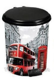 Відро педальне Еlif, з малюнком "London ", 11 л., фото 1