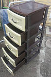 Комод пластиковий на 5 ящиків бежево-коричневий виробництво Україна, фото 4